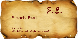 Pitsch Etel névjegykártya